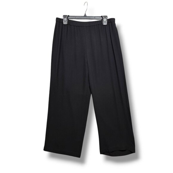 Eileen Fisher Georgette Crepe Cropped Pant Womens Small HEMMED System Silk - Picture 1 of 9